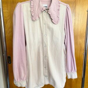 Ganni Pink Denim Shirt